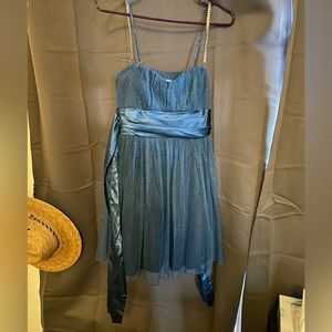 Large juniors sparkly blue dress